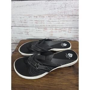 Clark's Women's Brinkley Drift Black Cloudsteppers Sandals size 10
